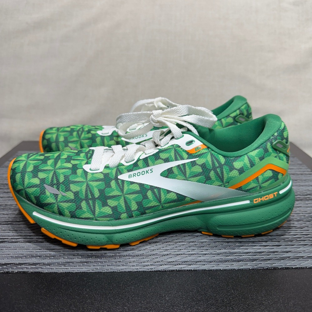 Brooks Ghost 15 Running Shoes Womens 7.5 Green Run Lucky St Patricks 1203801B371